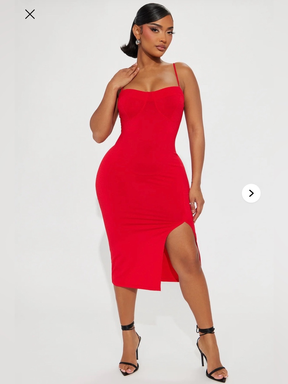 NWT Fashion Nova Diana Cami Midi Dress Red Size 1X